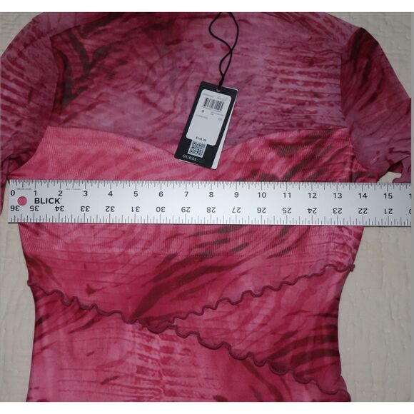GUESS mesh body con long sleeve dress NWT - Picture 9 of 9